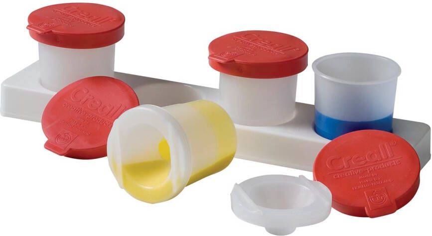 Creall Antiknoeipot voor verf set van 4 potjes van 320 ml met rood deksel