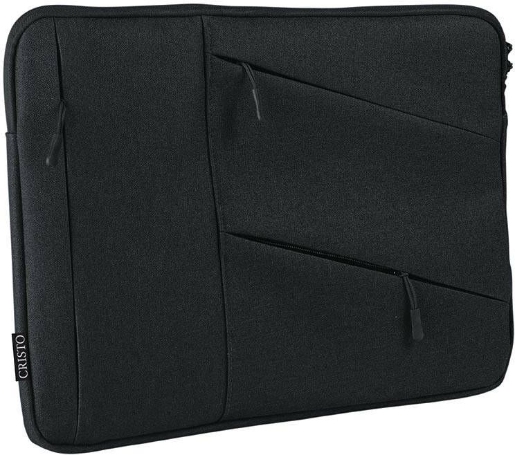 Cristo Portable sleeve voor 17 inch laptops met extra opbergvakken zwart