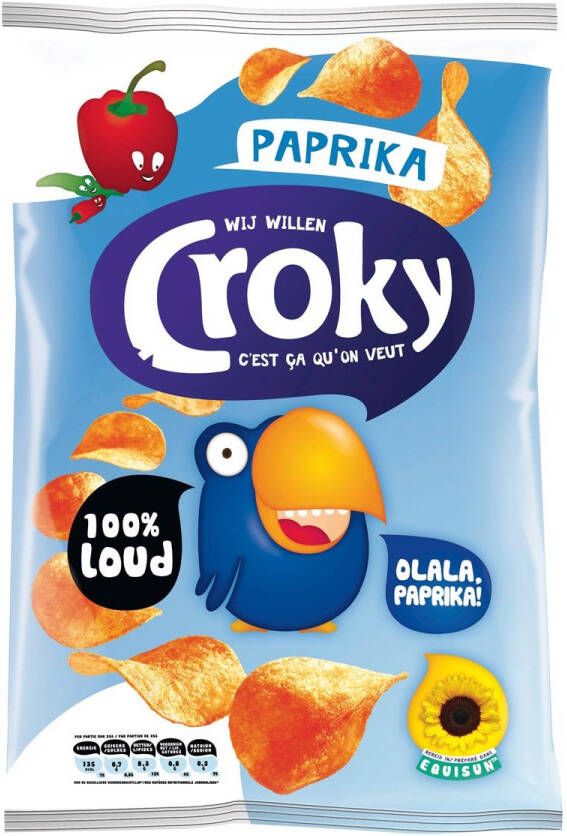Croky chips paprika zakje van 100 gram