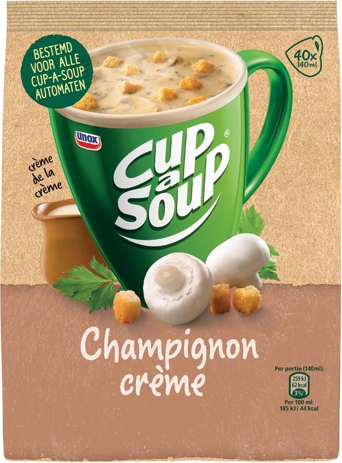 Cup A Soup Cup a Soup champignon crème met croutons voor automaten 40 porties