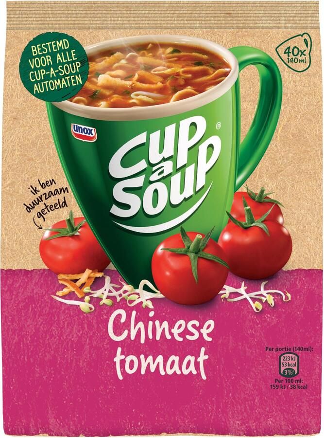 Cup A Soup Cup-a-Soup vending chinese tomaat 140 ml zak van 40 porties