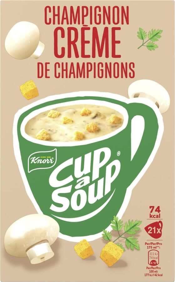 Cup A Soup Knorr Cup-a-Soup champignon crème pak van 21 zakjes