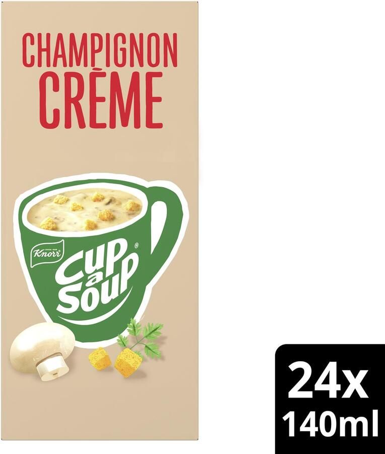 Cup A Soup Knorr Cup-a-Soup champignon crème pak van 24 zakjes