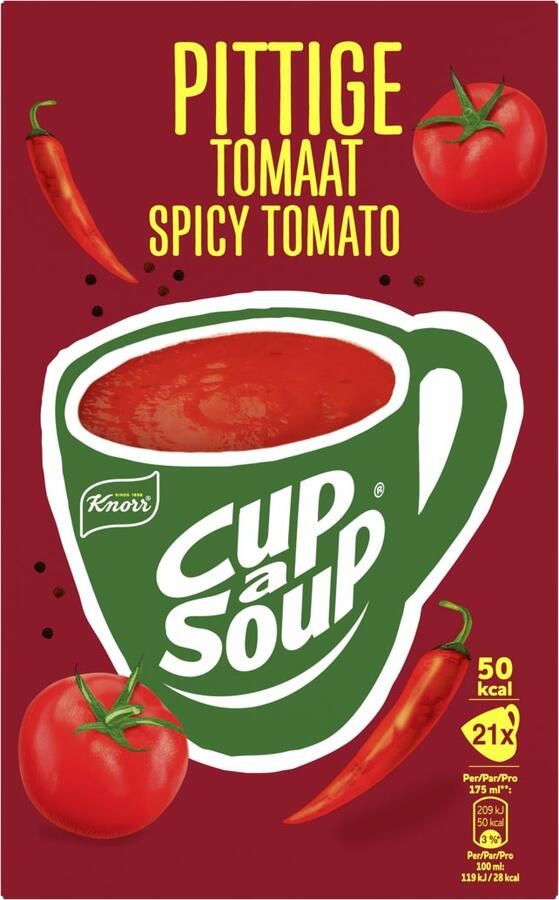 Cup A Soup Knorr Cup-a-Soup pittige tomaat pak van 21 zakjes - Foto 1