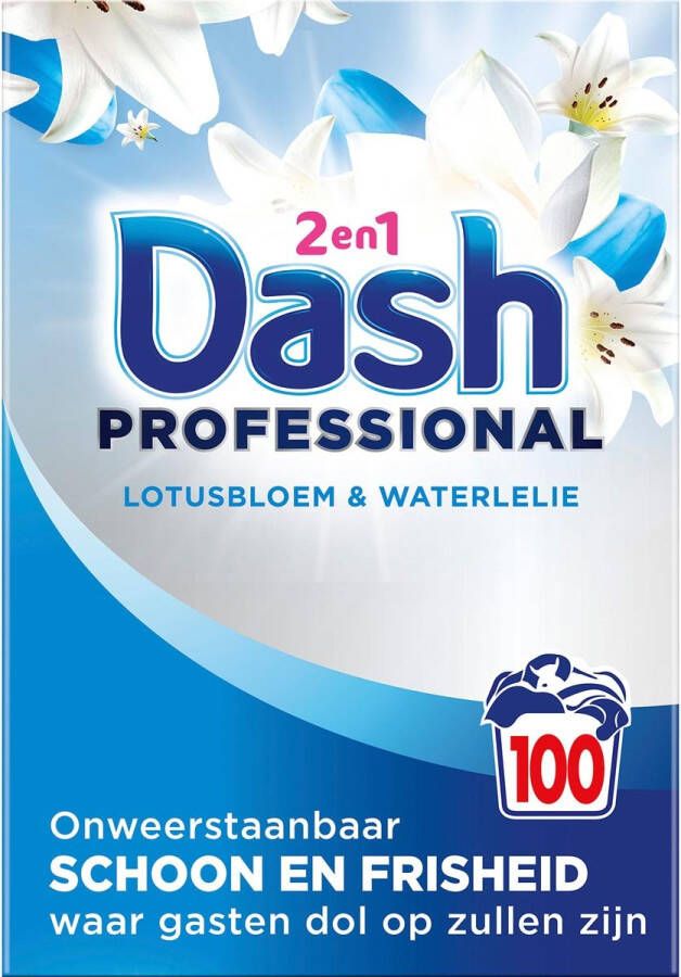 Dash Professional 2 in 1 Lotus Flower and Water Lily waspoeder doos van 5 kg 100 wasbeurten