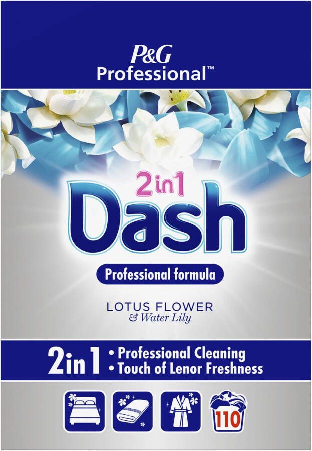 Dash Professional waspoeder 2-in-1 lotus en lelie doos van 7 15 kg