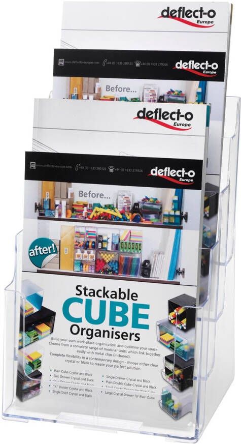 Deflecto folderhouder ft A4 4 opbergvakken