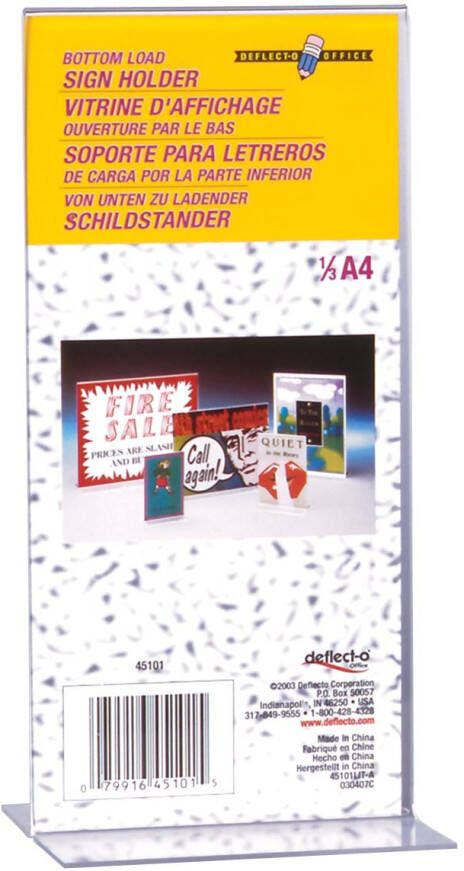 Deflecto folderhouder T-voet portrait ft 1 3 A4