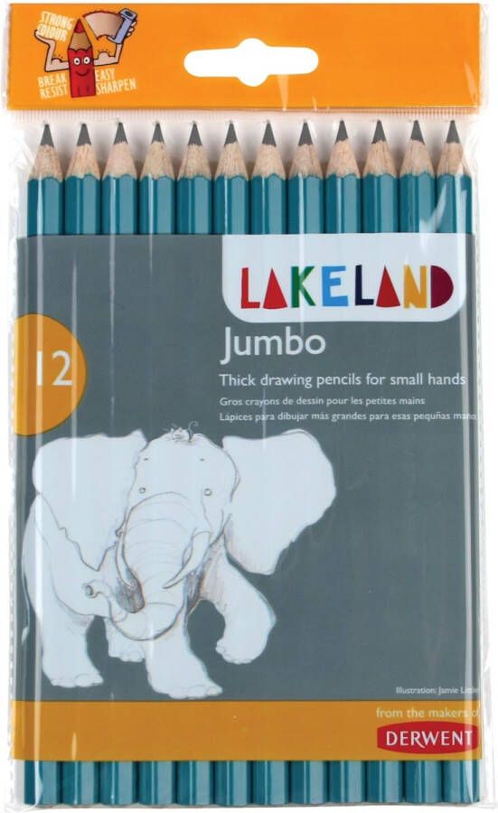 Derwent Lakeland grafietpotlood Jumbo HB pak van 12 stuks