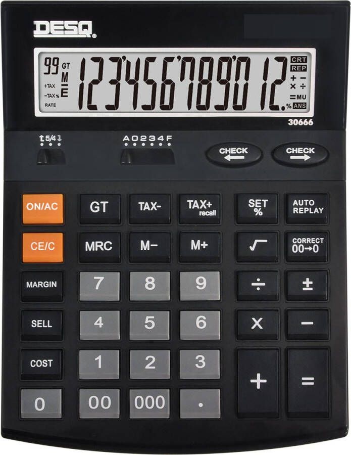 Desq bureaurekenmachine Heavy Duty 30666 Check & Correct zwart