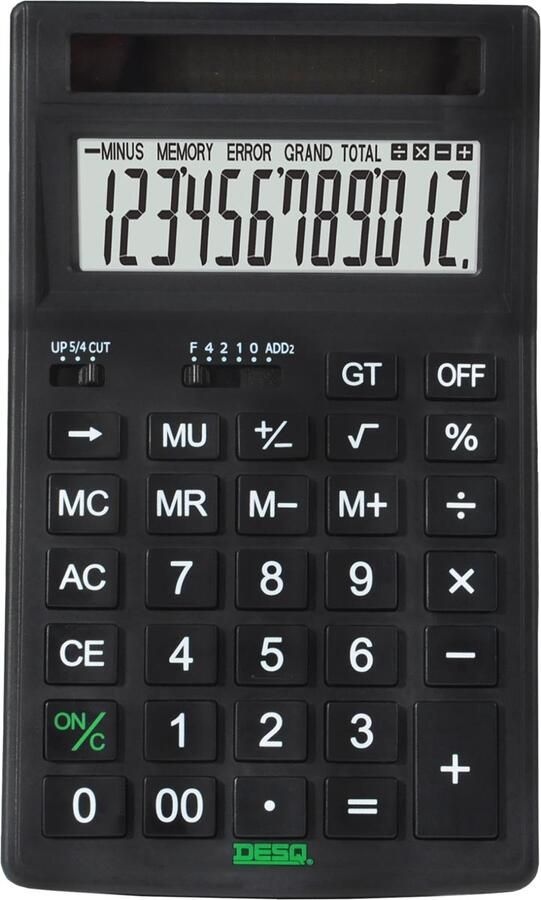 Desq bureaurekenmachine 30400 volledig op zonne-energie zwart