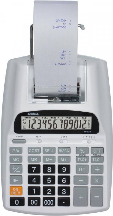 Desq rekenmachine met telrol 30032 2 kleuren druk