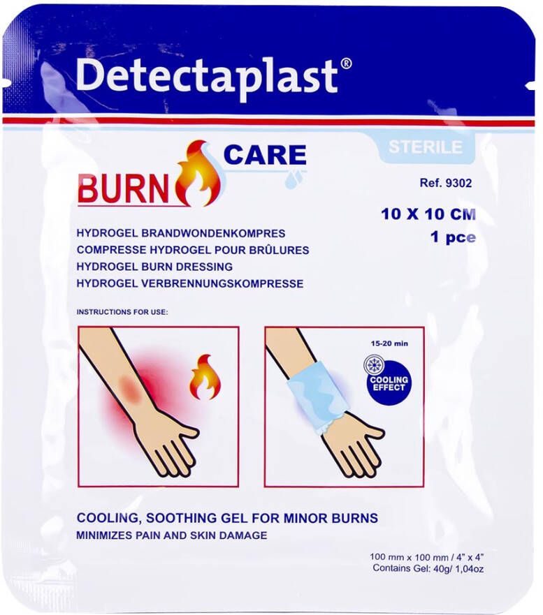 Detectaplast Burn Care hydrogel compres voor brandwonden ft 10 x 10 cm