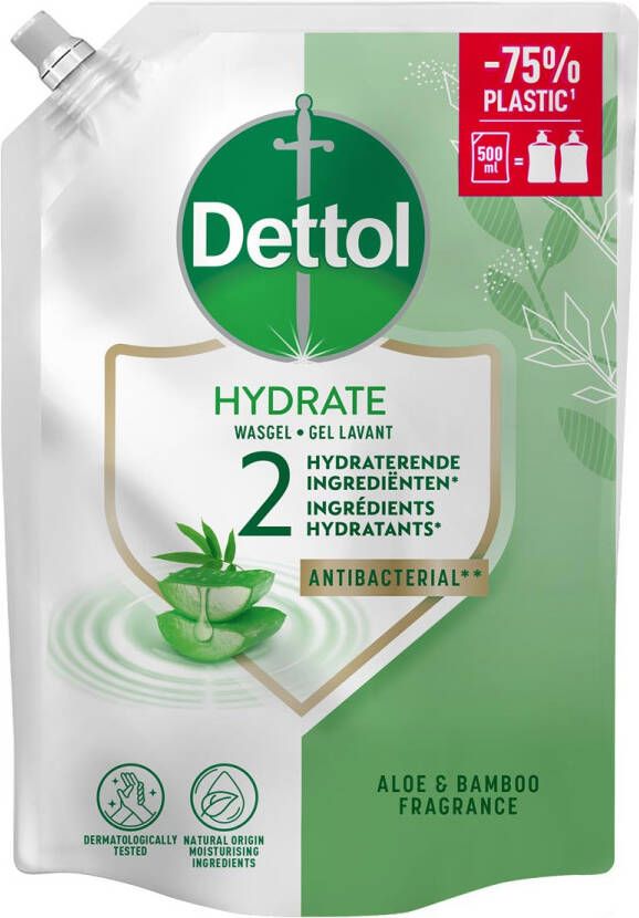 Dettol handzeep Hydrate aloë vera en bamboe navulling van 500 ml