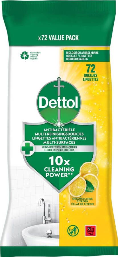 DETTOL Reinigingsdoekjes antibacterieël Citrus 72 stuks