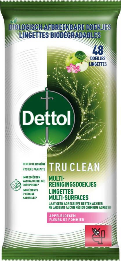 Dettol reiningsdoekjes TruClean appelbloesem pak van 48 stuks