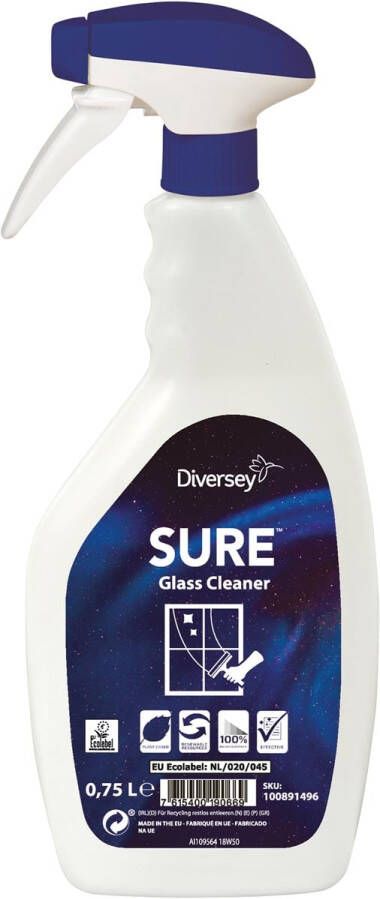 Diversey glasreiniger Sure flacon van 750ml