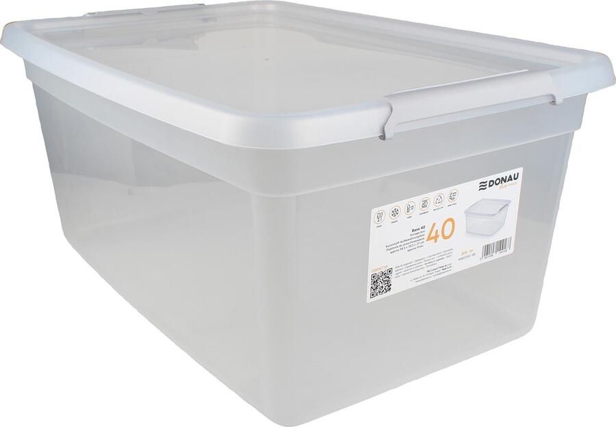 DONAU Home opbergdoos 40 liter transparant