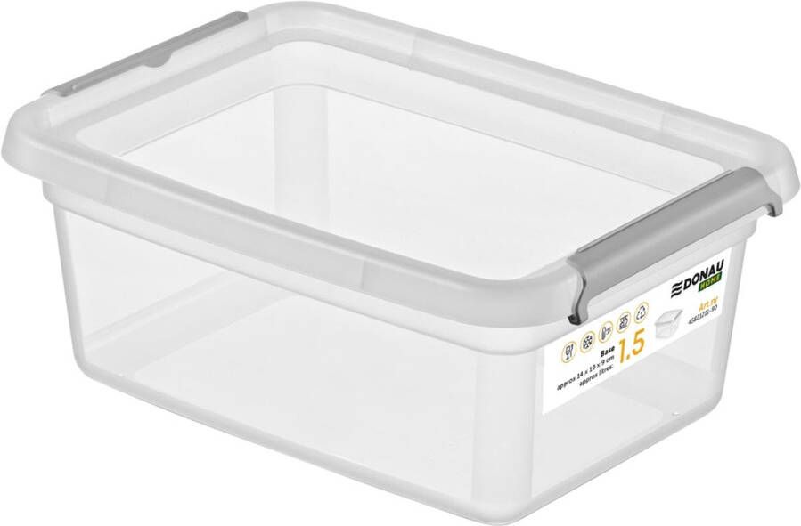 DONAU Home opbergdoos 1 5 liter transparant