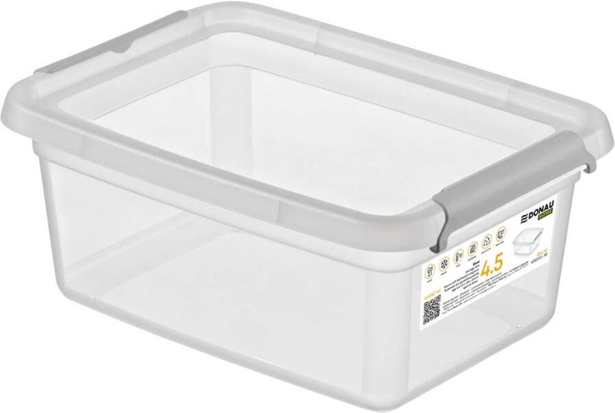 DONAU Home opbergdoos 4 5 liter transparant