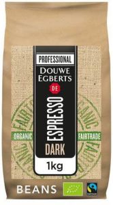 Douwe Egberts koffiebonen Espresso Dark Roast bio & fairtrade pak van 1 kg