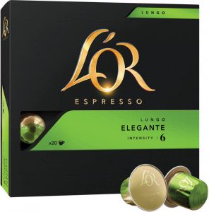 Douwe Egberts koffiecapsules L&apos;Or Intensity 6 Lungo Elegante pak van 20 capsules