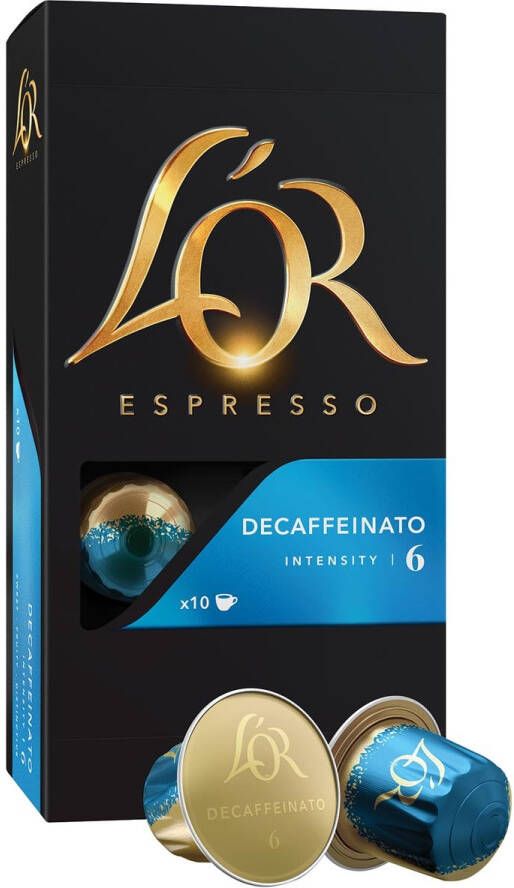 Douwe Egberts koffiecapsules L'Or Intensity 6 DecaffeÃ¯nato pak van 10 capsules