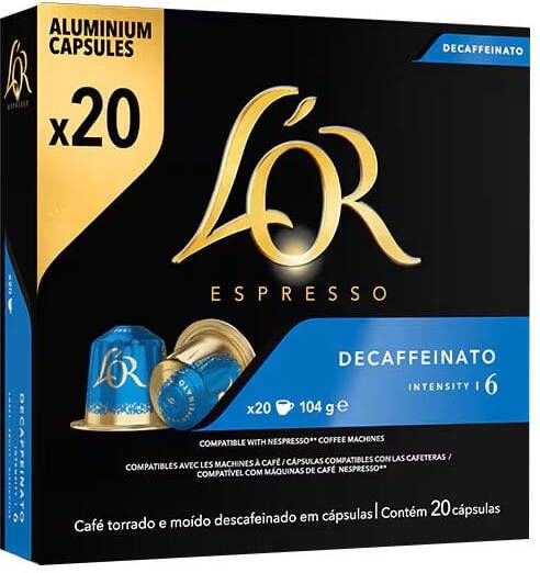 Douwe Egberts L&apos;Or Intensity koffiecapsules Decaffeïnato pak van 20 stuks
