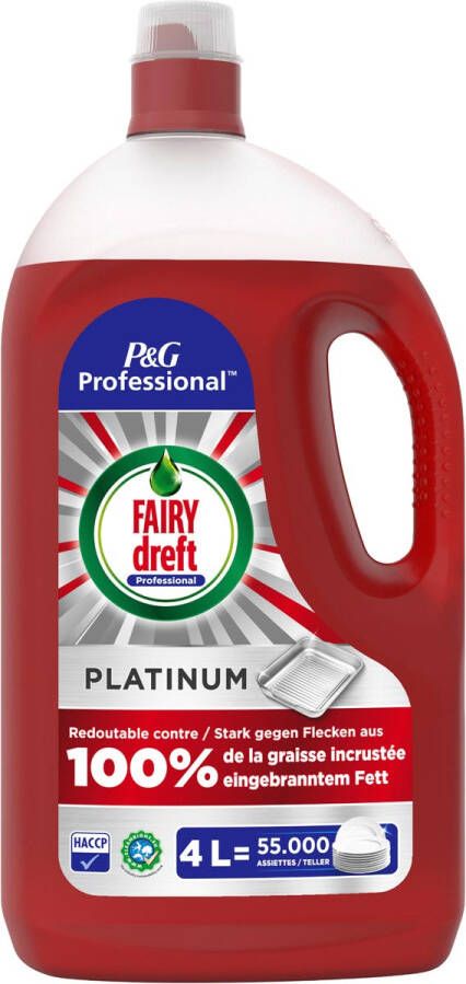 DREFT PROFESSIONAL FAIRY Platinum Handafwasmiddel Baked on grease 2x4L