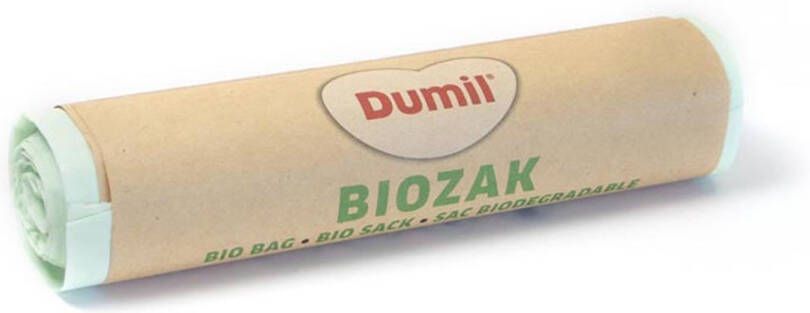 Dumil bio vuilniszak voor GFT 16 micron 60 l groen rol van 5 stuks