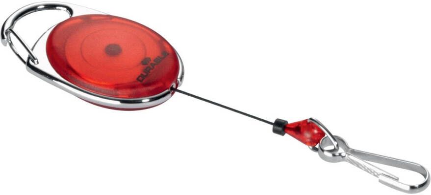 Durable afrolmechanisme met karabijnhaak rood op blister