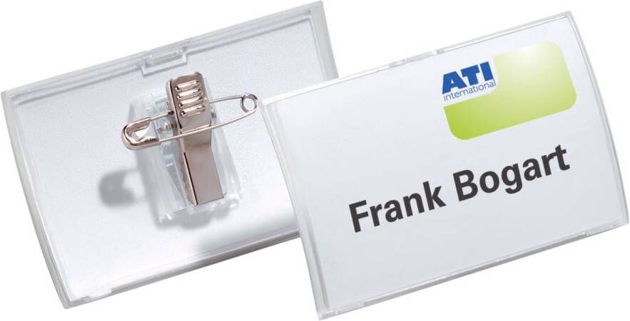 Durable badge met combiclip Click Fold ft 40 x 75 mm doos van 25 stuks