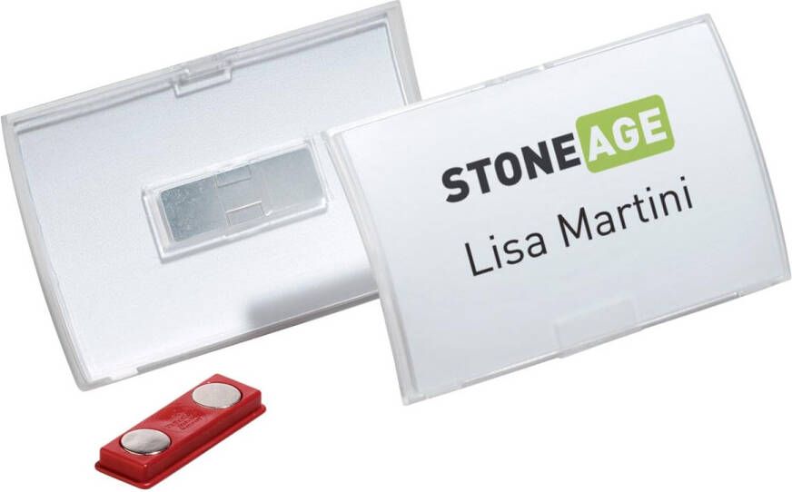 Durable badge met magneet Click Fold ft 40 x 75 mm doos van 10 stuks