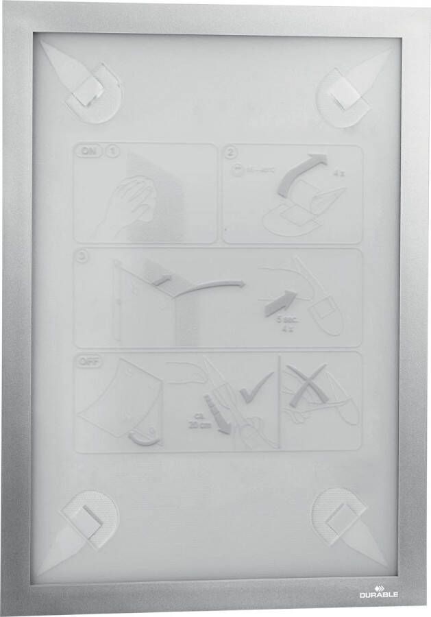 Durable Duraframe Wallpaper zelfklevend kader formaat A4 zilver