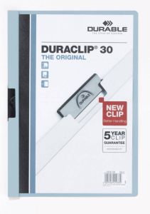 Durable Klemmap Duraclip A4 3mm 30 vellen lichtblauw