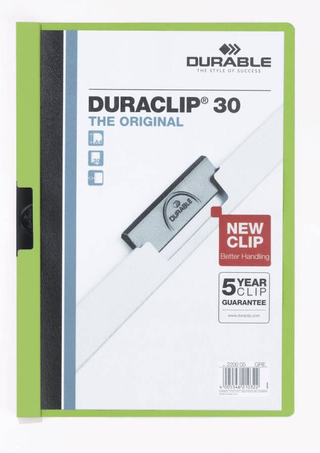 Durable Klemmap Duraclip A4 3mm 30 vellen groen
