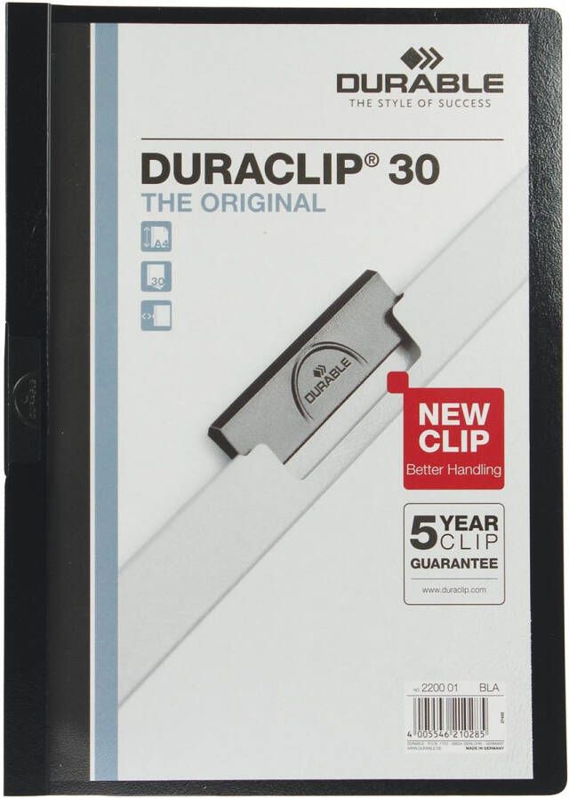Durable Klemmap Duraclip A4 3mm 30 vellen zwart