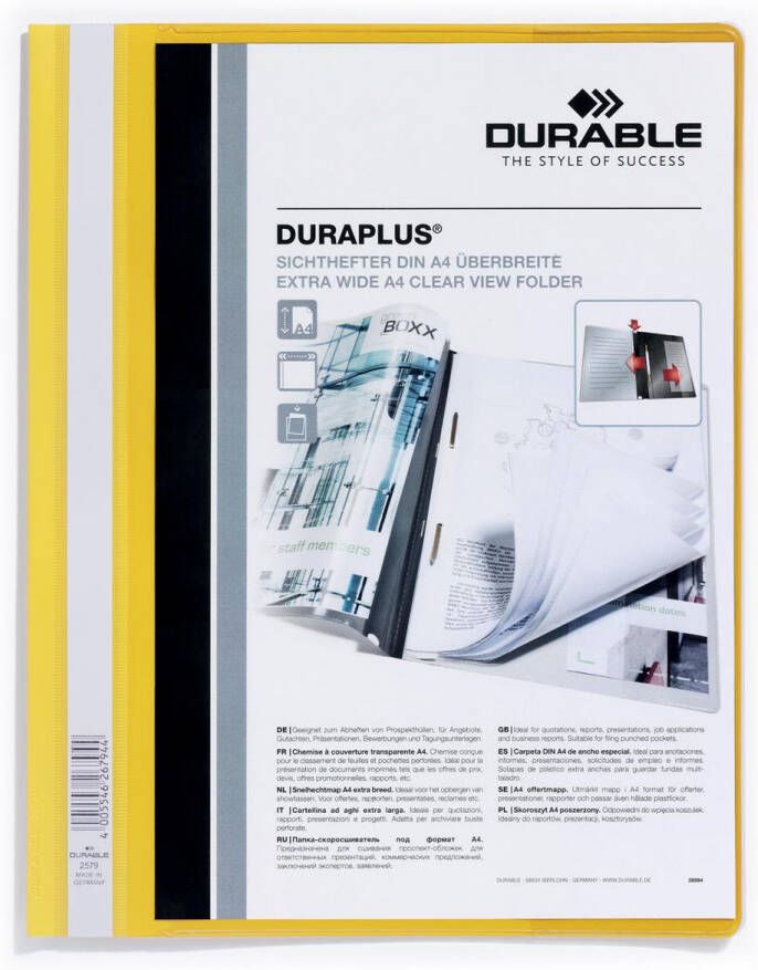 Durable personaliseerbare snelhechtmap Duraplus geel