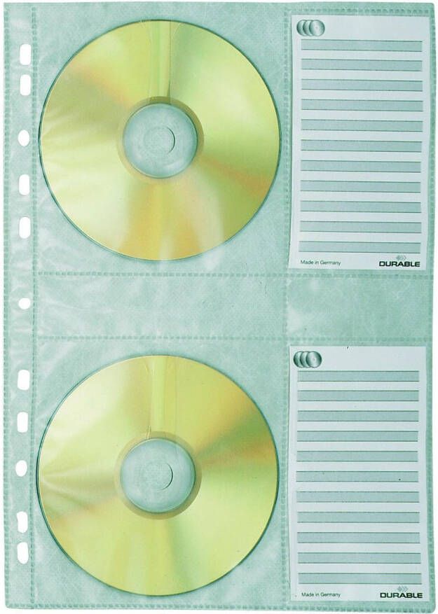 Durable CD DVD COVER M archiveerbaar met etiketstrook Transparant