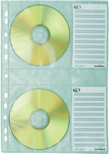 Durable CD DVD COVER M archiveerbaar met etiketstrook transparant