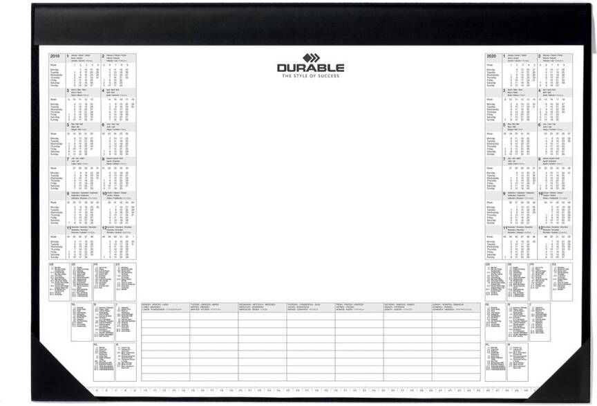 Durable schrijfonderlegger met kalender 2024-2025