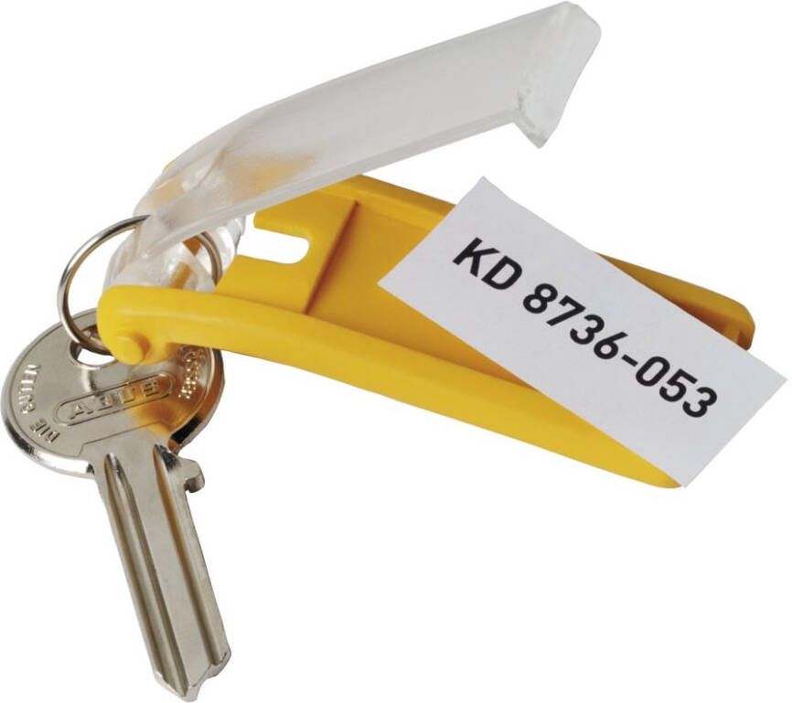 Durable sleutelhanger Key Clip geel pak van 6 stuks