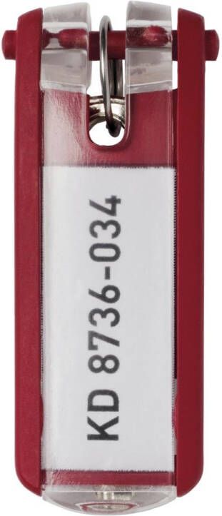 Durable sleutelhanger Key Clip rood pak van 6 stuks