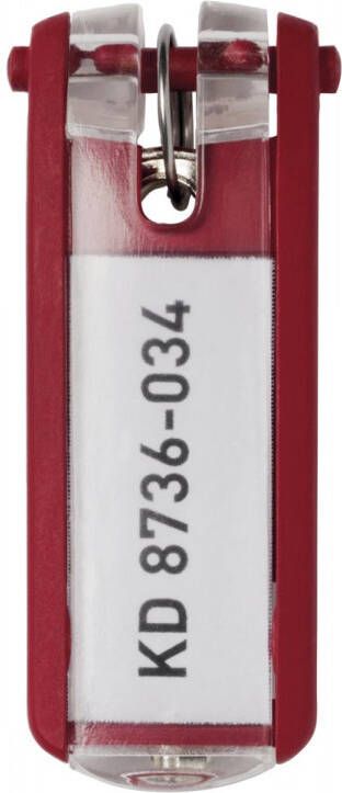 Durable sleutelhanger Key Clip rood pak van 6 stuks