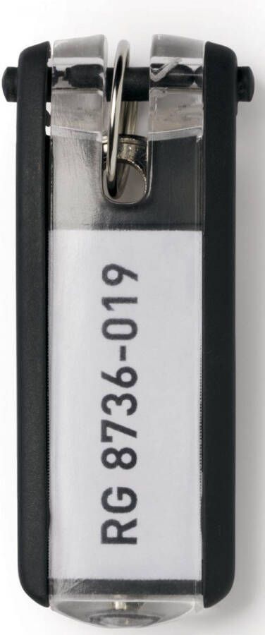 Durable sleutelhanger Key Clip zwart pak van 6 stuks