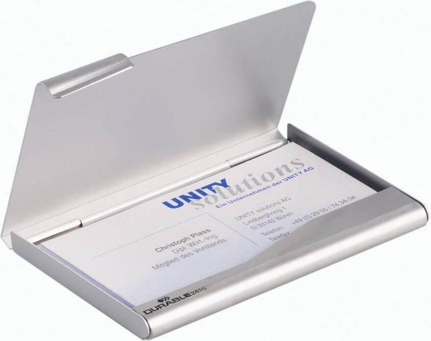 Durable Visitekaartdoosje BUSINESS CARD BOX aluminium
