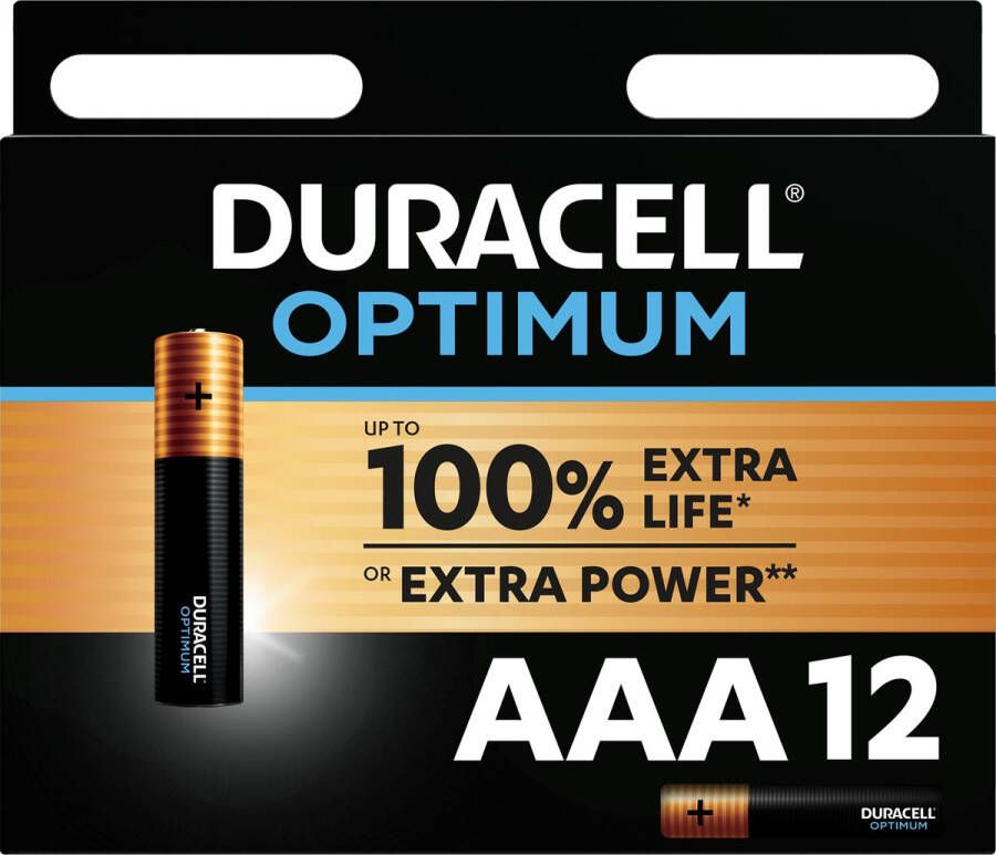 Duracell batterij Optimum AAA blister van 12 stuks