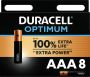 Duracell batterij Optimum AAA blister van 8 stuks - Thumbnail 1