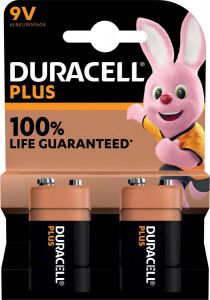 Duracell batterij Plus 100% 9V blister van 2 stuks