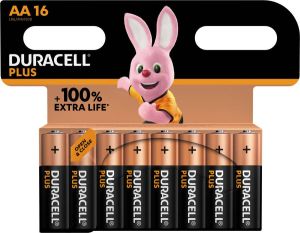Duracell batterij Plus 100% AA blister van 16 stuks